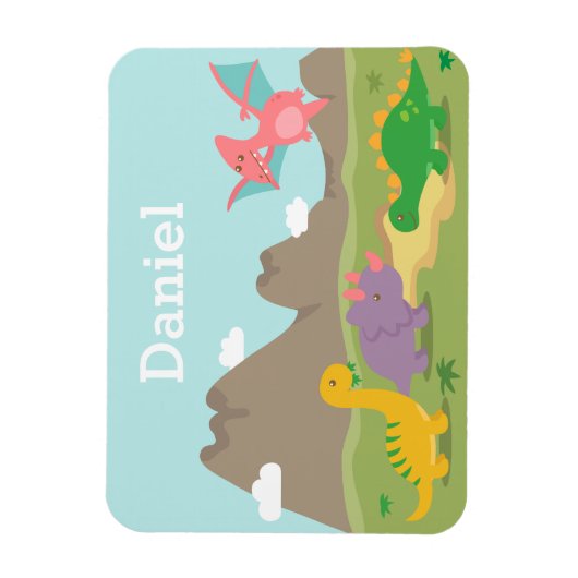 Leuke Kleurrijke Dinosaurussen Voor Kleine kinder Magneet (Verticaal)