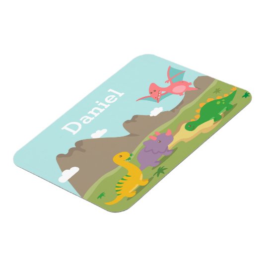 Leuke Kleurrijke Dinosaurussen Voor Kleine kinder Magneet (Linkerzijde)
