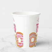 Leuke kleurrijke Donuts Twee Tweede Verjaardag Papieren Bekers (Rechts)