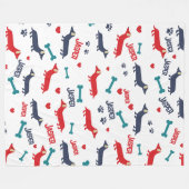 Leuke kleurrijke Doxie Dog Dachshund Fleece Deken (Voorkant (Horizontaal))