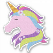 Leuke kleurrijke eenhoorn illustratie sticker (Voorkant)