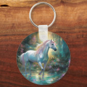 Leuke Kleurrijke Eenhoorn Sleutelhanger met Aangep (Achterkant)