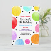 Leuke kleurrijke feestballonnen verjaardagsfeest kaart (Staand voorkant)