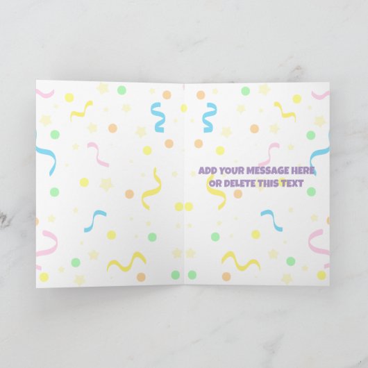 Leuke kleurrijke feestviering Gelukkige verjaardag Kaart (Binnen)