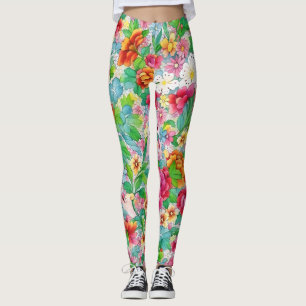 Leuke kleurrijke Floral Art Leggings