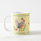 Leuke kleurrijke Folk Art Hen Chicken Floral Mok (Links)