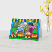 Leuke kleurrijke foto verjaardagskaart met speelgo kaart (Gele Bloem)