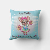 Leuke kleurrijke franchise passieve school geest kussen (Achterkant)