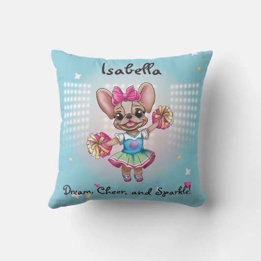 Leuke kleurrijke franchise passieve school geest kussen (Achterkant)