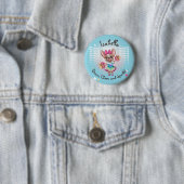 Leuke kleurrijke franchise passieve school geest ronde button 5,7 cm (In situ)