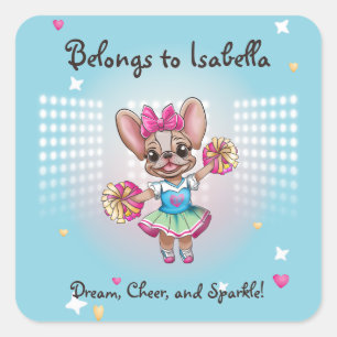 Leuke kleurrijke franchise passieve school geest vierkante sticker