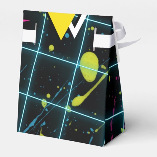 Leuke Kleurrijke Funky Koele 80's Verjaardagsfeest Bedankdoosjes (Achterkant)