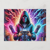 Leuke kleurrijke gamerjongen briefkaart (Voorkant)