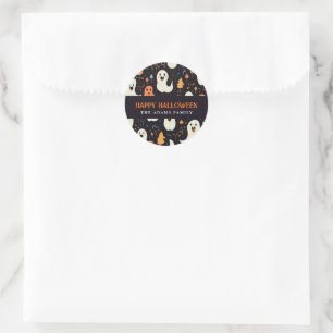Leuke kleurrijke geesten gepersonaliseerd Happy Ha Ronde Sticker