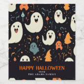 Leuke kleurrijke geesten gepersonaliseerd Happy Ha Wijn Etiket (Enkel label)