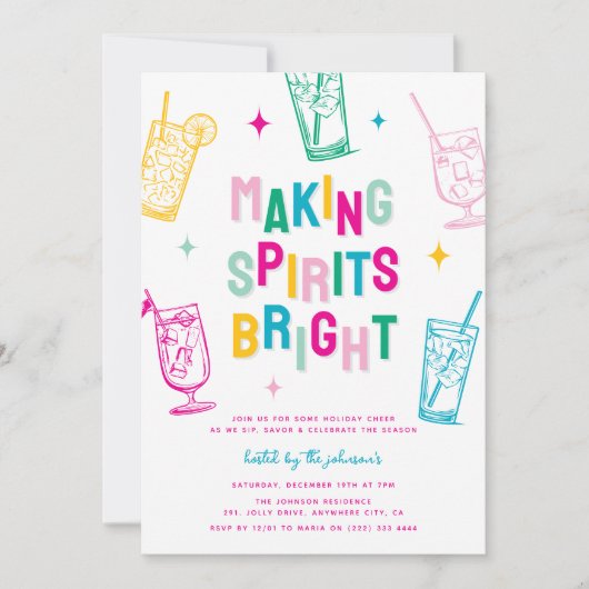 Leuke kleurrijke geesten maken Bright Christmas Pa Kaart (Voorkant)