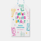 Leuke kleurrijke geesten maken 'Bright' Kerstmis Cadeaulabel (Voorkant)