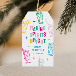 Leuke kleurrijke geesten maken 'Bright' Kerstmis Cadeaulabel