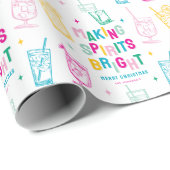 Leuke kleurrijke geesten maken 'Bright' Kerstmis Cadeaupapier (Rol Hoek)