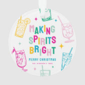 Leuke kleurrijke geesten maken 'Bright' Kerstmis Ornament (achterkant)