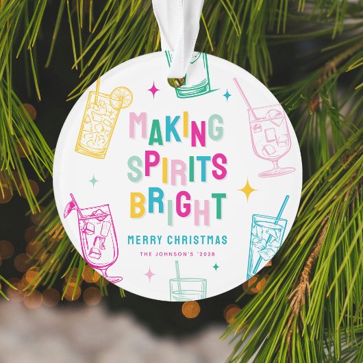 Leuke kleurrijke geesten maken 'Bright' Kerstmis Ornament