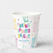 Leuke kleurrijke geesten maken 'Bright' Kerstmis Papieren Bekers (Voorkant)