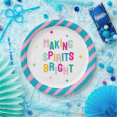 Leuke kleurrijke geesten maken 'Bright' Kerstmis Papieren Bordje (Feest)