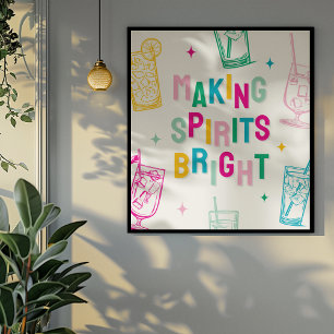 Leuke kleurrijke geesten maken 'Bright' Kerstmis Perfect Poster