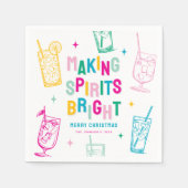 Leuke kleurrijke geesten maken 'Bright' Kerstmis Servet (Voorkant)