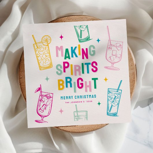 Leuke kleurrijke geesten maken 'Bright' Kerstmis Servet