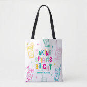 Leuke kleurrijke geesten maken 'Bright' Kerstmis Tote Bag (Voorkant)