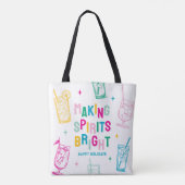 Leuke kleurrijke geesten maken 'Bright' Kerstmis Tote Bag (Achterkant)