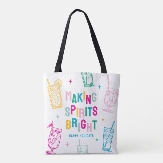 Leuke kleurrijke geesten maken 'Bright' Kerstmis Tote Bag (Achterkant)