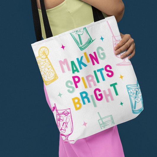 Leuke kleurrijke geesten maken 'Bright' Kerstmis Tote Bag