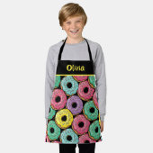 Leuke Kleurrijke Geglazuurde Donuts Schort (Gedragen)