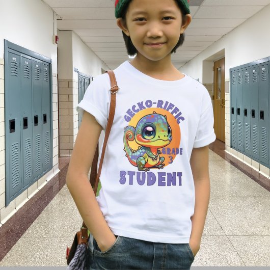 Leuke kleurrijke gekko school jaarnaam gekko-rific t-shirt