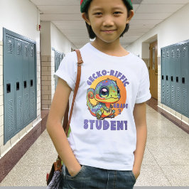 Leuke kleurrijke gekko school jaarnaam gekko-rific t-shirt