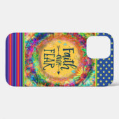 Leuke Kleurrijke 'Geloof Over Angst' Quote Inspiri Case-Mate iPhone Case (Achterkant (horizontaal))