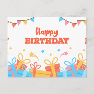 Leuke Kleurrijke Gelukkige Verjaardag Briefkaart