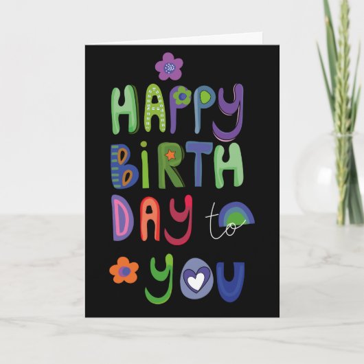 Leuke kleurrijke gelukkige verjaardag voor u kaart (Voorkant)