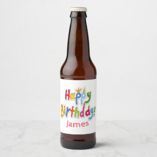 Leuke & Kleurrijke Gelukkige Verjaardagstekst - Ge Bier Etiket