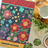 Leuke kleurrijke Gepersonaliseerd naam Schattige F Theedoek