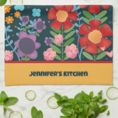 Leuke kleurrijke Gepersonaliseerd naam Schattige F Theedoek (Gevouwen)