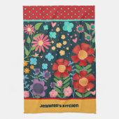 Leuke kleurrijke Gepersonaliseerd naam Schattige F Theedoek (Verticaal)