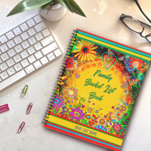 Leuke kleurrijke gepersonaliseerde familie emmer l notitieboek