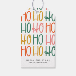 Leuke kleurrijke gepersonaliseerde kerstvakantie cadeaulabel