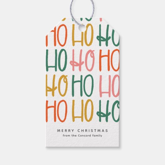 Leuke kleurrijke gepersonaliseerde kerstvakantie cadeaulabel (Voorkant)