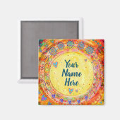 Leuke kleurrijke gepersonaliseerde populaire artis magneet (Voorkant / Achterkant)