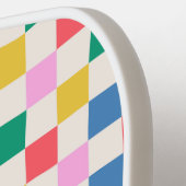 Leuke kleurrijke geruit vrolijk en helder pickleball paddle (Links Detail)