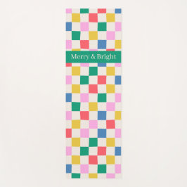 Leuke kleurrijke geruit vrolijk en helder yogamat